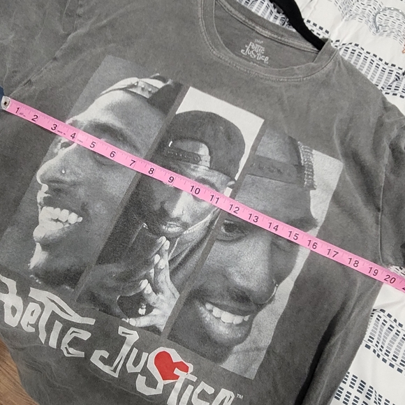Tupac Shakur Movie Poetic Justice Mens T-shirt Dark Gray Wash Small Medium - Picture 6 of 6